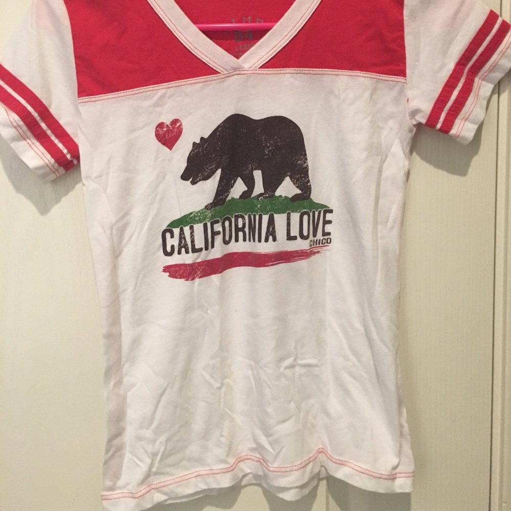 red and white california love girls shirt